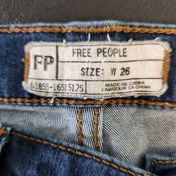Womens Free People Jeans Blue Denim Stretch Slim Fit Size 26x26 EUC - Picture 8 of 11